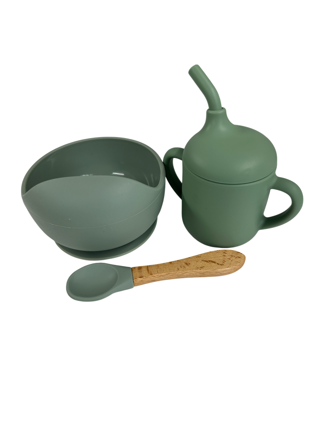 Set de Tazón ,Cup y Cuchara de Silicona Personalizado