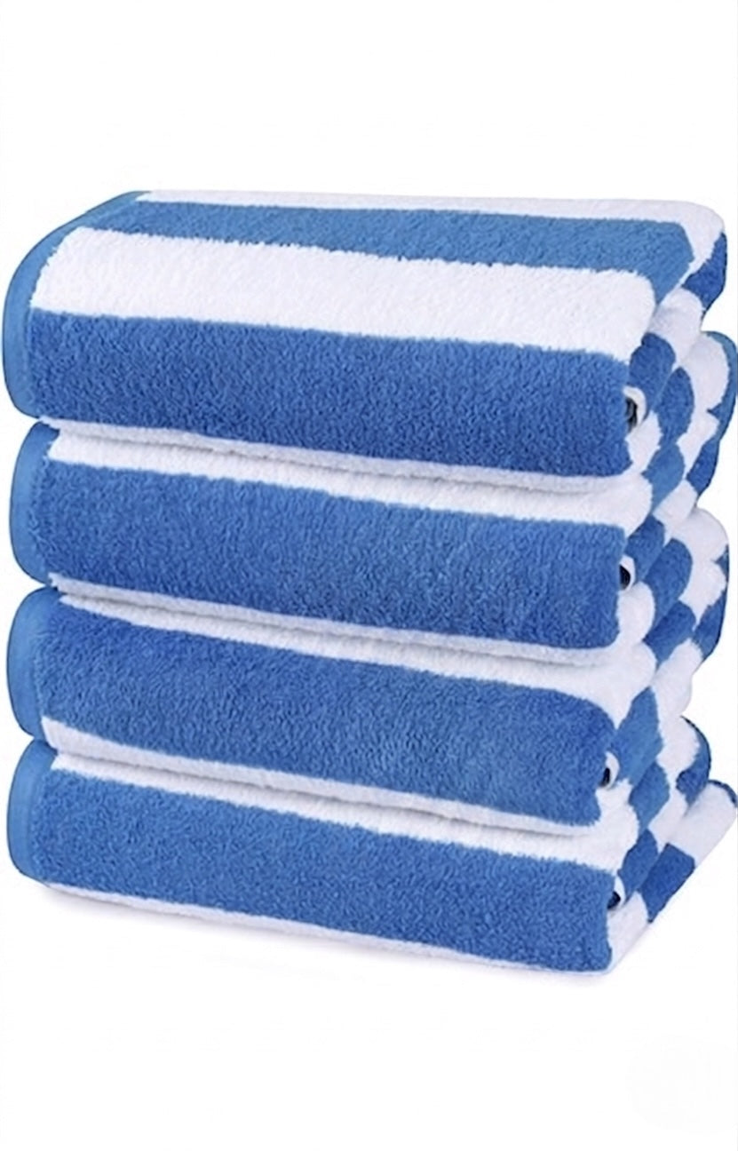 Toalla de Playa Personalizada Premium (30" x 60") - Diseño Cabana Stripe